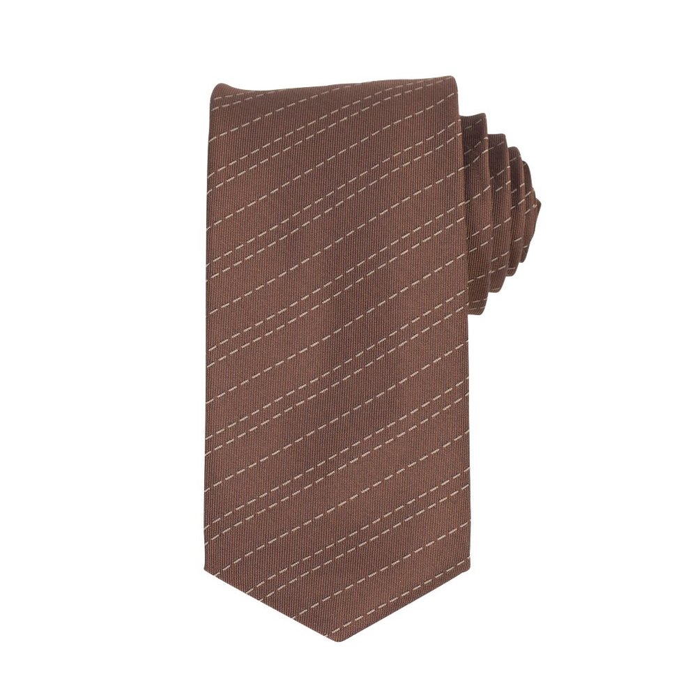 New JOHN LOBB Brown 100% Silk Striped Neck Tie $250